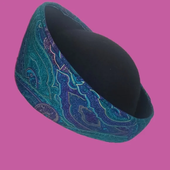 VINTAGE B. MICHAEL NEW YORK WOMEN'S FLIP UP BRIM BOWLER HAT - Picture 4 of 6